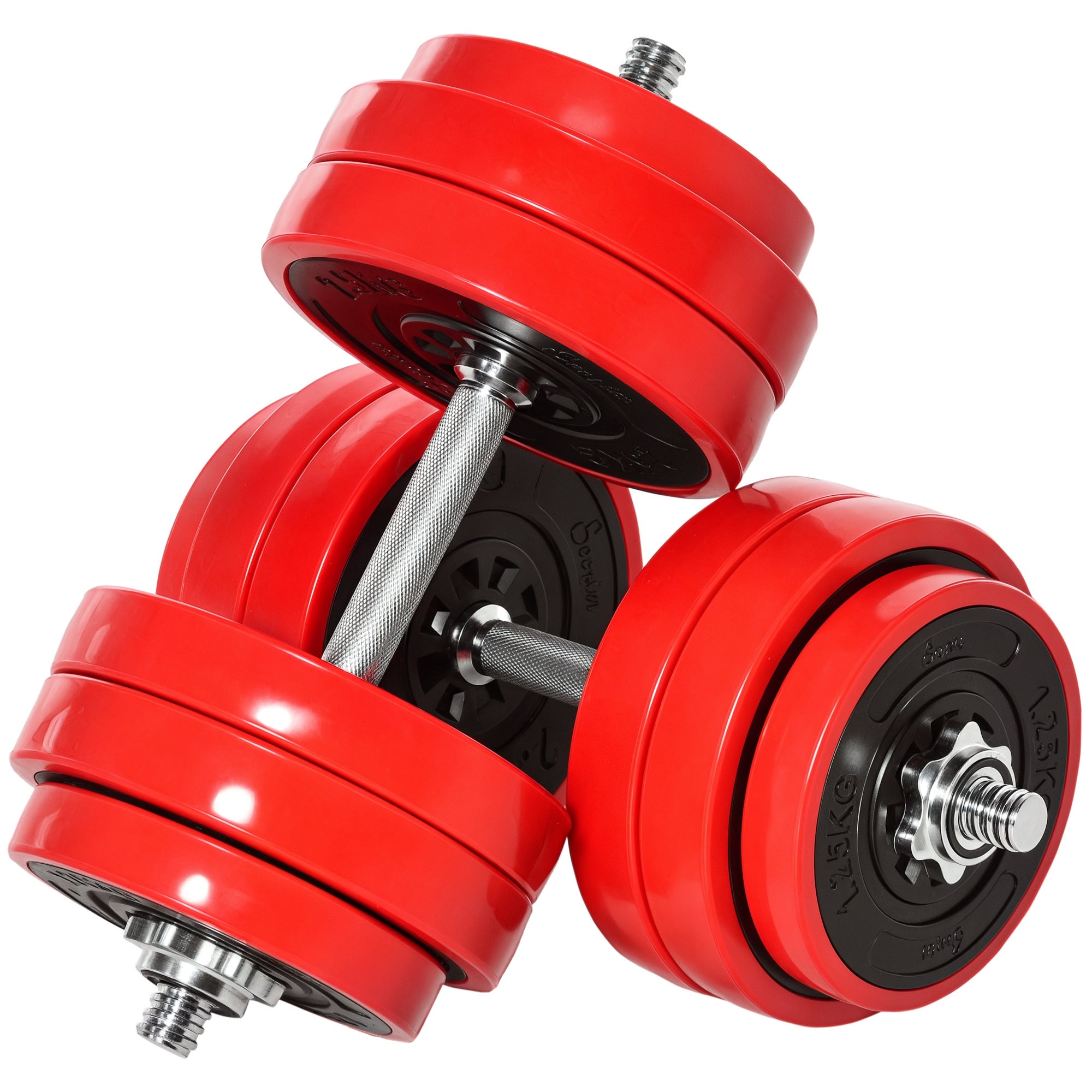 Adjustable Dumbbell Set 66 lbs - Convertible Barbell for Home Gym