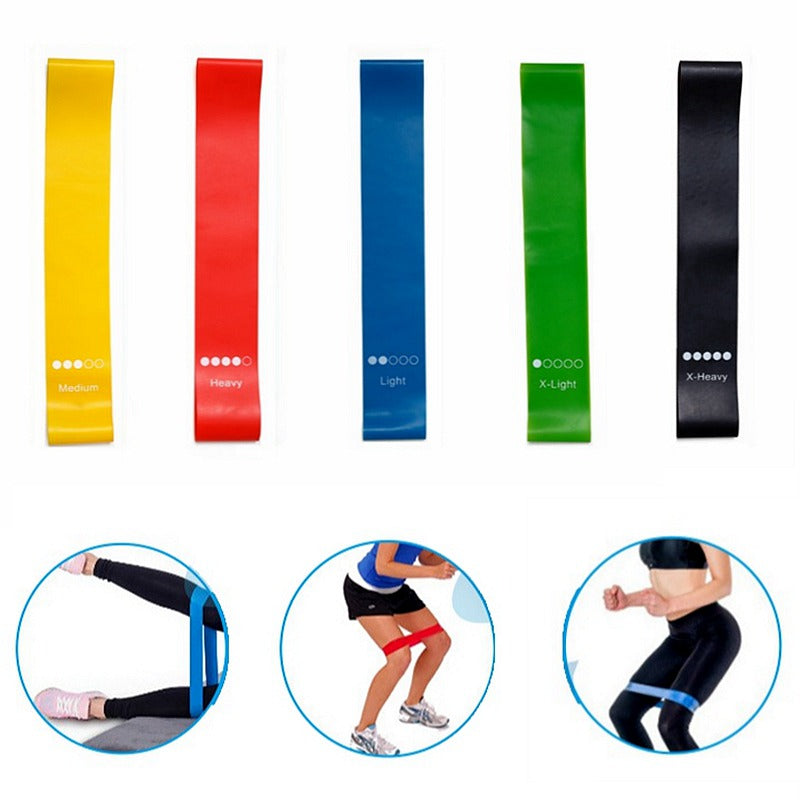 Resistance Bands for Yoga & Pilates - Set of 5 Intensity Levels